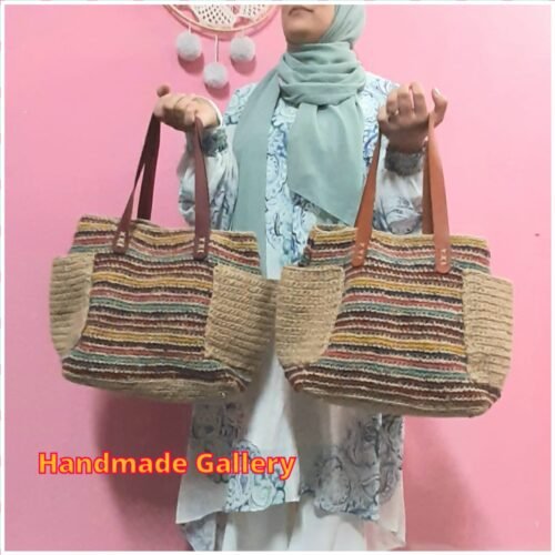 Handmade Crochet Bag – Made with Colored Jute Yarns Dyed with Natural Pigments - Image 3