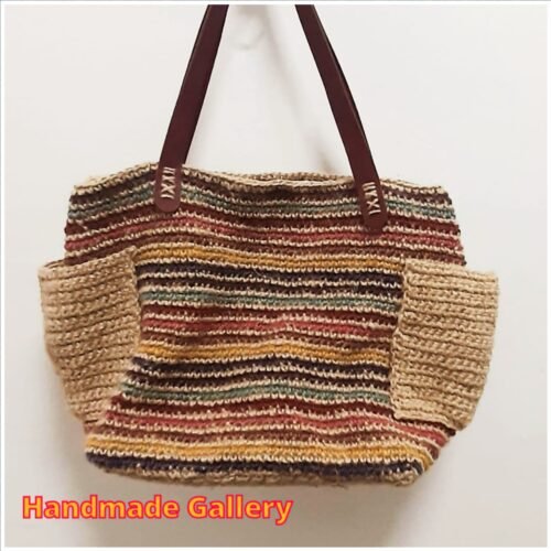 Handmade Crochet Bag – Made with Colored Jute Yarns Dyed with Natural Pigments - Image 2